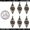 Antiqued Brass Nine Petaled Daisy in Diamond Charms - Set of Six - AB-C186